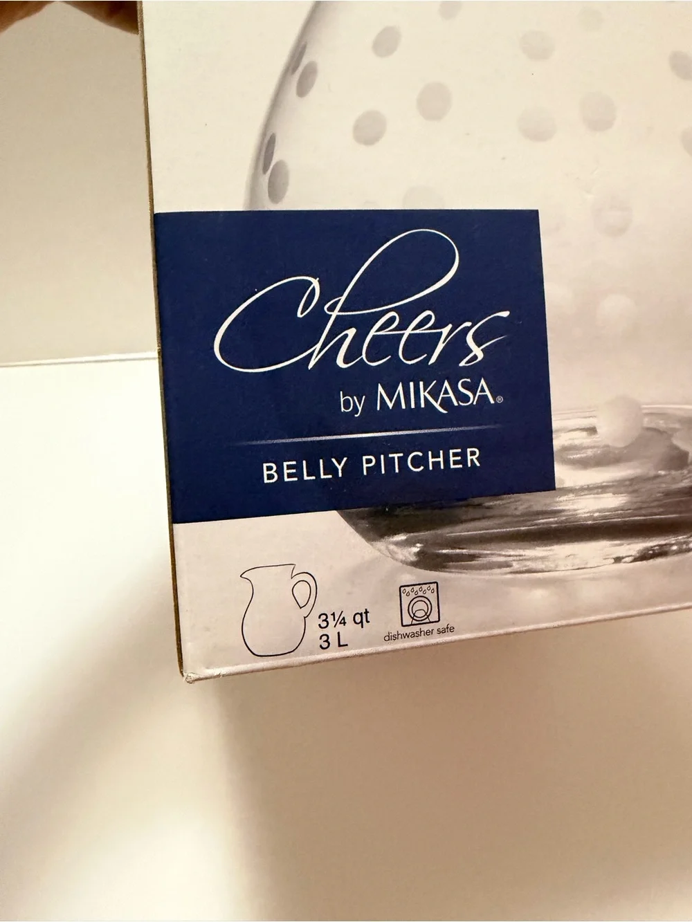 Cheers by Mikasa Belly Pitcher 3 1/4 qt/3 liters